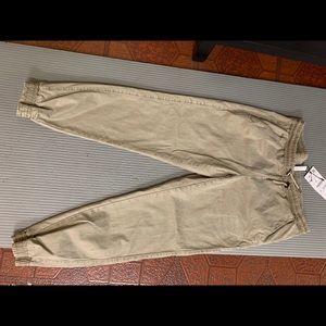 Green/tan joggers from Zara
